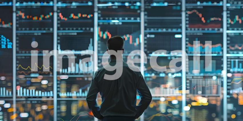 Stock Market Indicators Analysis: Trader Manager Background Trader Manager Analyzing Stock Market: Indicator Background - Ai Generated