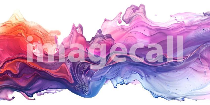 Abstract Brush Paint with Liquid Fluid Wave on white background background - Ai Generated