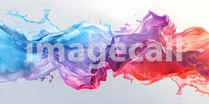 Abstract Brush Paint with Liquid Fluid Wave on white background background - Ai Generated
