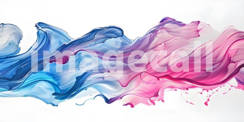 Abstract Brush Paint with Liquid Fluid Wave on white background background - Ai Generated