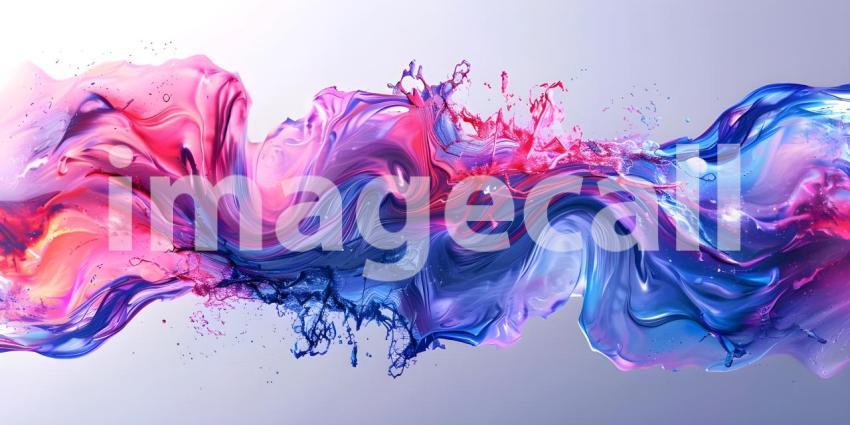 Abstract Brush Paint with Liquid Fluid Wave on white background background - Ai Generated