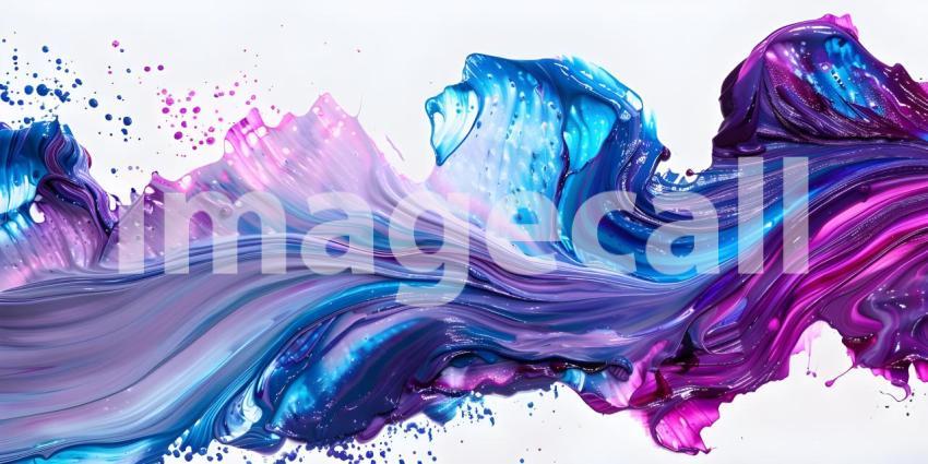 Abstract Brush Paint with Liquid Fluid Wave on white background background - Ai Generated