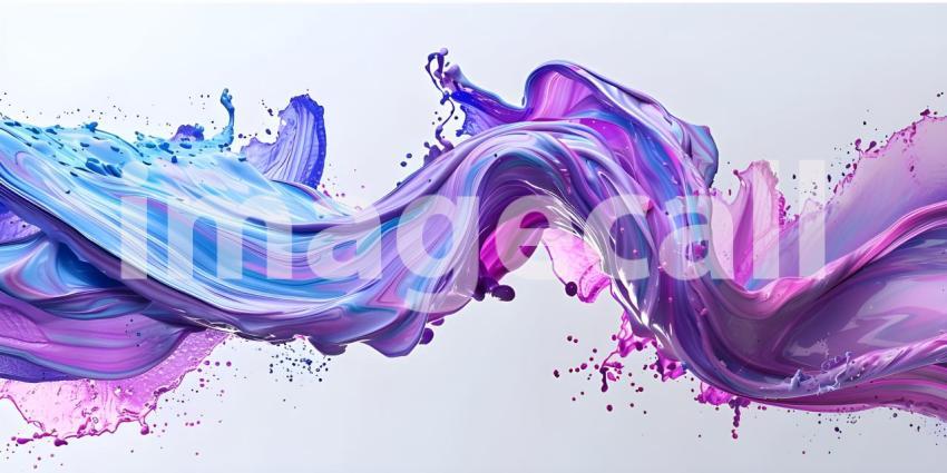 Abstract Brush Paint with Liquid Fluid Wave on white background background - Ai Generated