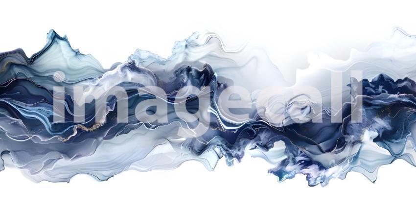 Abstract Brush Paint with Liquid Fluid Wave on white background background - Ai Generated