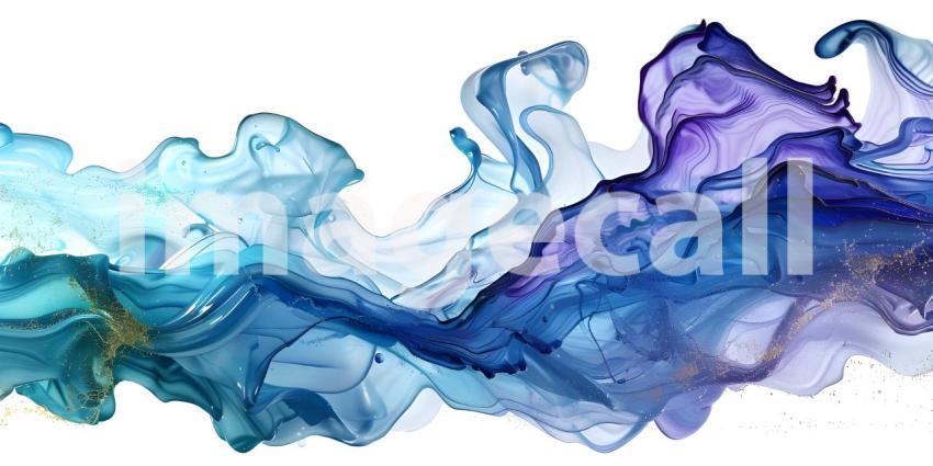 Abstract Brush Paint with Liquid Fluid Wave on white background background - Ai Generated