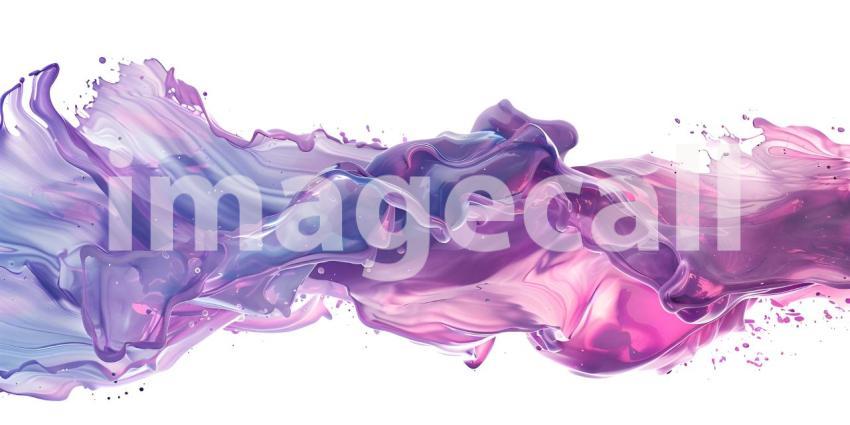Abstract Brush Paint with Liquid Fluid Wave on white background background - Ai Generated