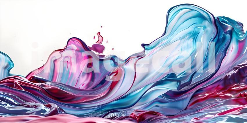 Abstract Brush Paint with Liquid Fluid Wave on white background background - Ai Generated