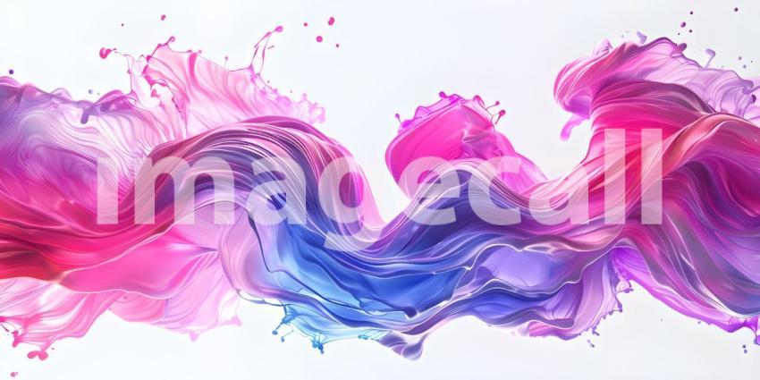 Abstract Brush Paint with Liquid Fluid Wave on white background background - Ai Generated