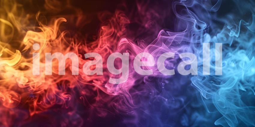 Colorful Abstract Vapor Background, Vibrant Rainbow Fog or Smoke Background - Ai Generated