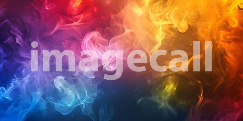 Colorful Abstract Vapor Background, Vibrant Rainbow Fog or Smoke Background - Ai Generated
