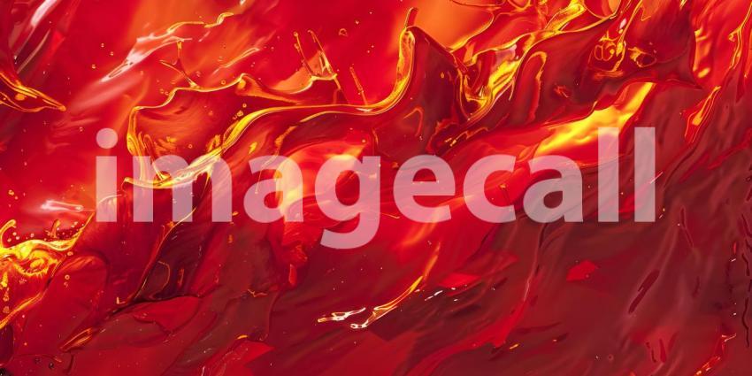 Abstract Red Flames with Golden Touch background - Ai Generated