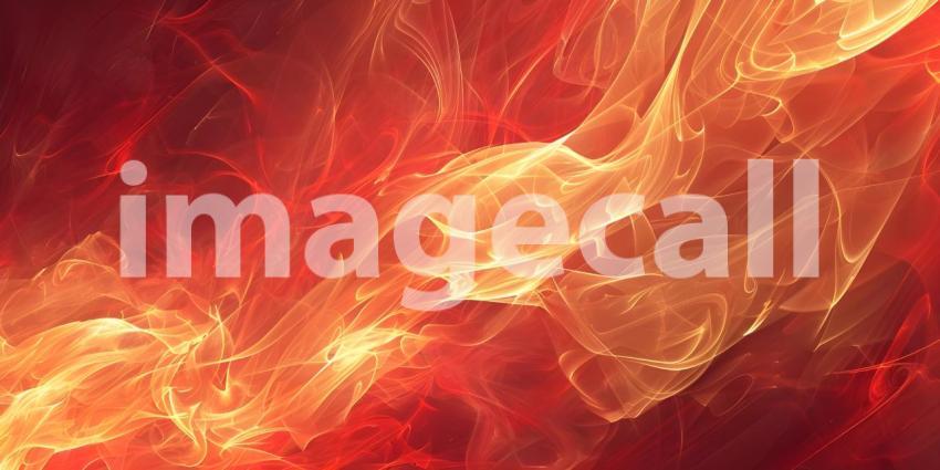 Abstract Red Flames with Golden Touch background - Ai Generated