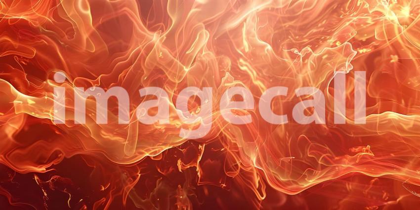 Abstract Red Flames with Golden Touch background - Ai Generated