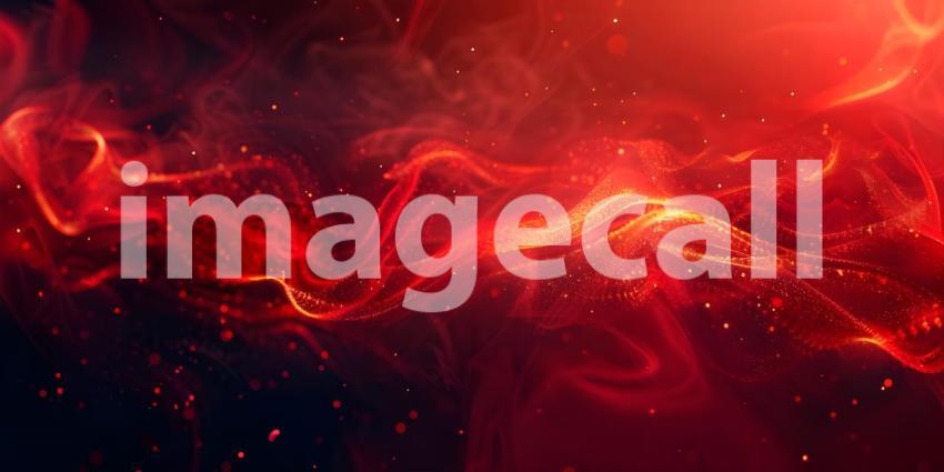 Abstract Red Flames with Golden Touch background - Ai Generated