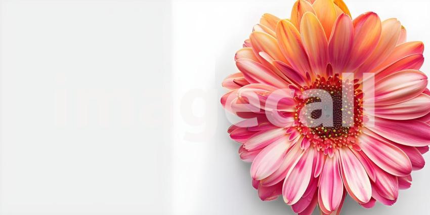Colorful Flower on a White background with copy space - Ai Generated