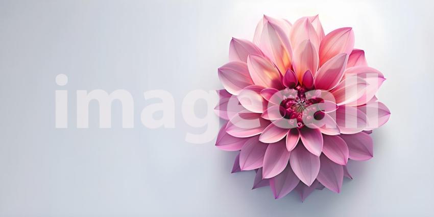Colorful Flower on a White background with copy space - Ai Generated