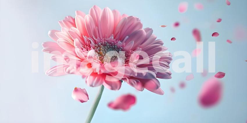 Colorful Flower on a White background with copy space - Ai Generated