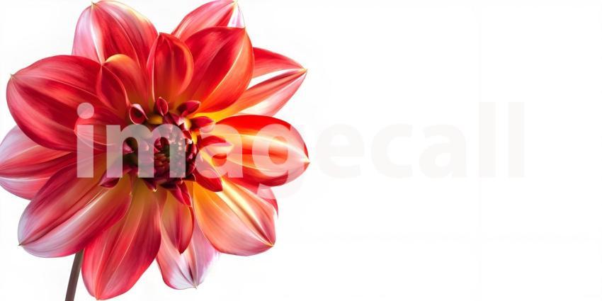 Colorful Flower on a White background with copy space - Ai Generated
