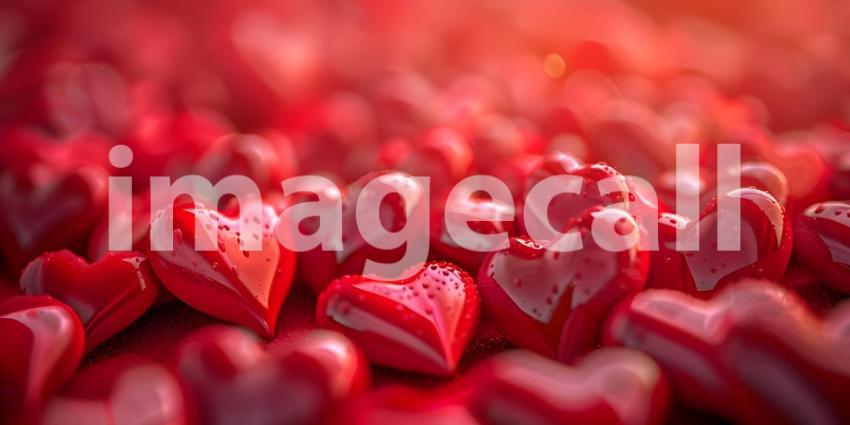 Romantic Heart-filled Background for Valentine Day, Passionate Love Hearts Background - Ai Generated