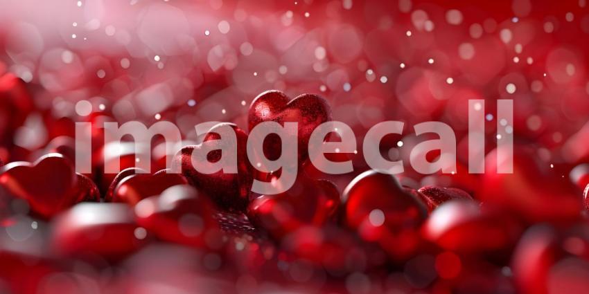 Romantic Heart-filled Background for Valentine Day, Passionate Love Hearts Background - Ai Generated