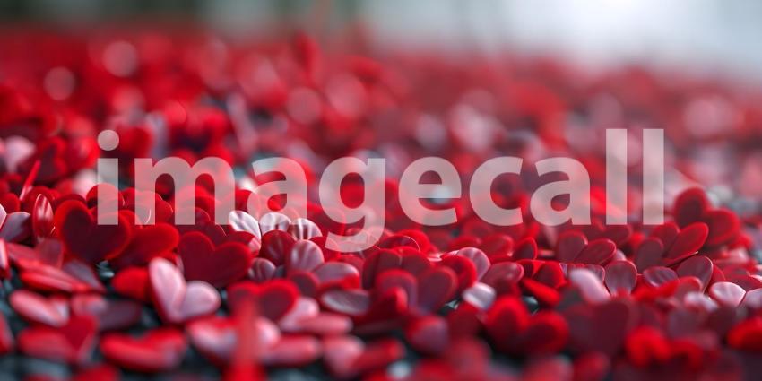 Romantic Heart-filled Background for Valentine Day, Passionate Love Hearts Background - Ai Generated