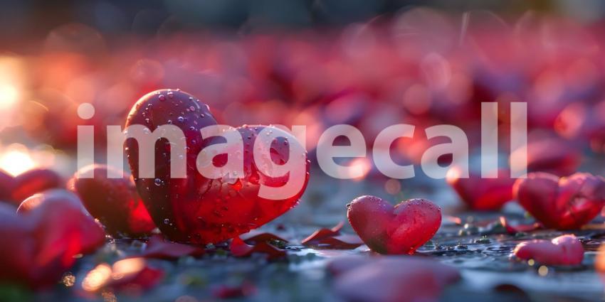 Romantic Heart-filled Background for Valentine Day, Passionate Love Hearts Background - Ai Generated