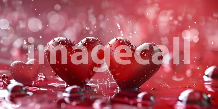 Romantic Heart-filled Background for Valentine Day, Passionate Love Hearts Background - Ai Generated