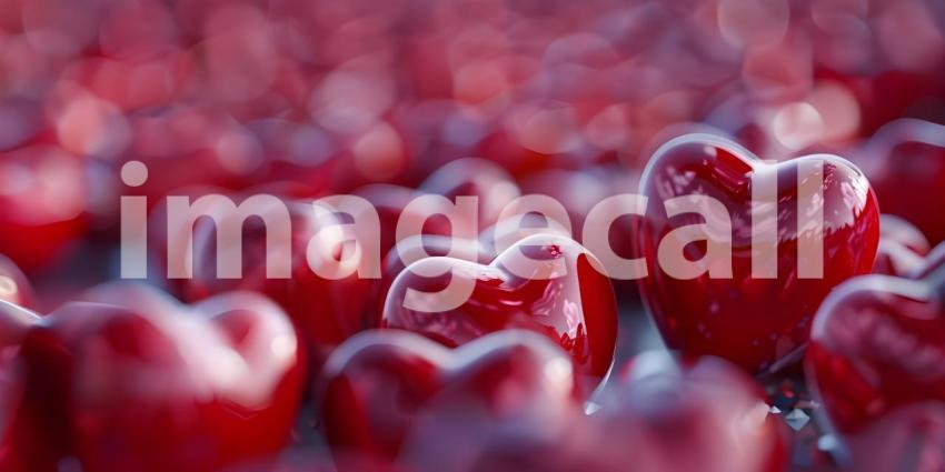 Romantic Heart-filled Background for Valentine Day, Passionate Love Hearts Background - Ai Generated