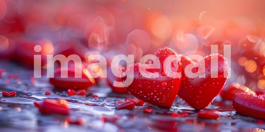 Romantic Heart-filled Background for Valentine Day, Passionate Love Hearts Background - Ai Generated