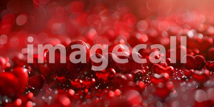 Romantic Heart-filled Background for Valentine Day, Passionate Love Hearts Background - Ai Generated