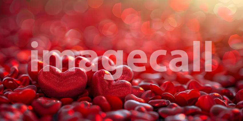 Romantic Heart-filled Background for Valentine Day, Passionate Love Hearts Background - Ai Generated