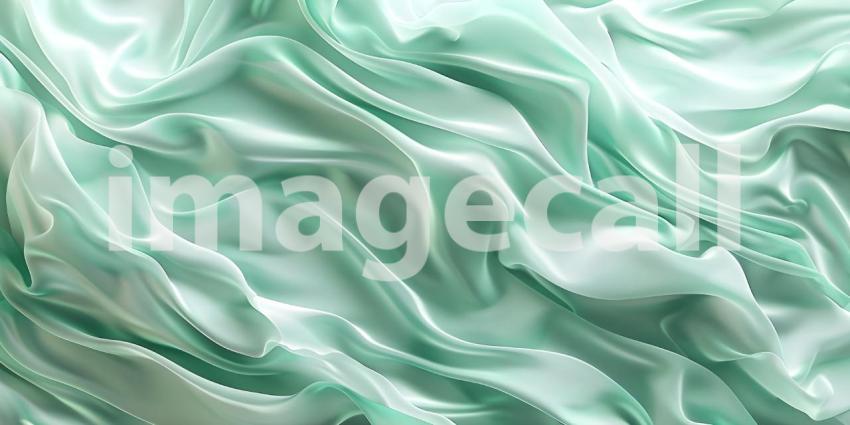 Mint Green and Seafoam abstract wavy background - Ai Generated