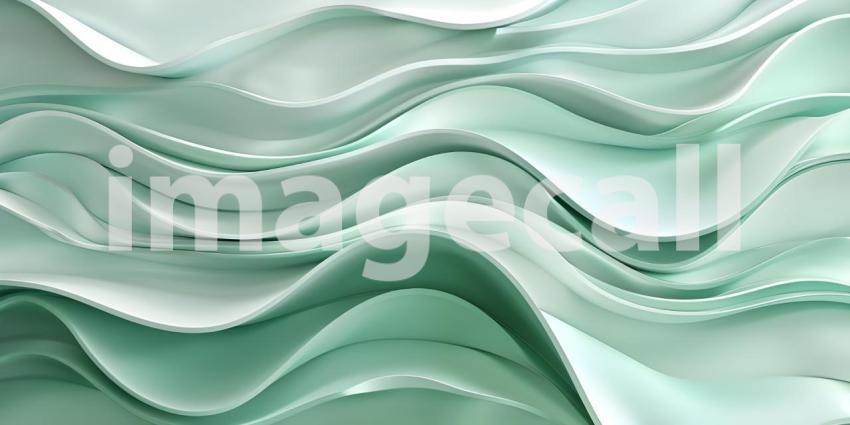 Mint Green and Seafoam abstract wavy background - Ai Generated