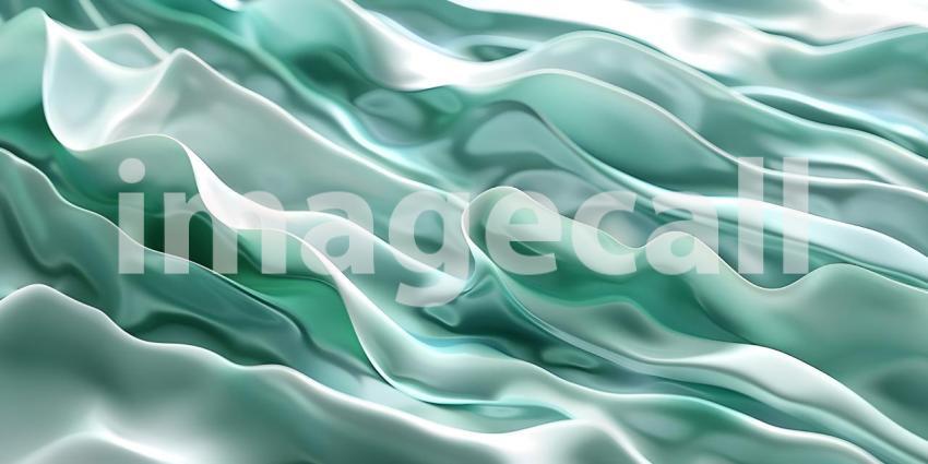 Mint Green and Seafoam abstract wavy background - Ai Generated