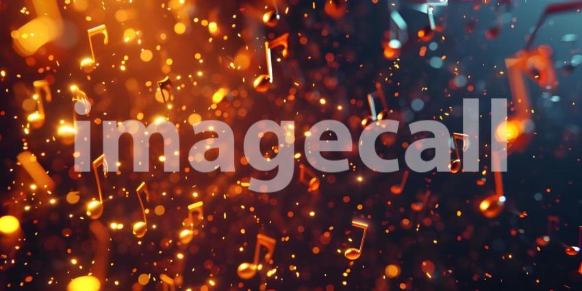 Musical Notes Soaring in Background, Fluttering Music Notes Background - Ai Generated