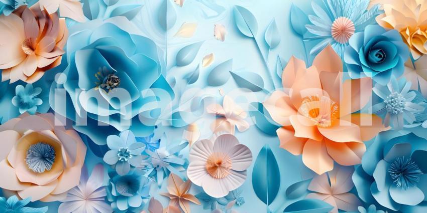 Intricate Paper Cut Flowers Background, Delicate Floral Paper Cuts Background - Ai Generated