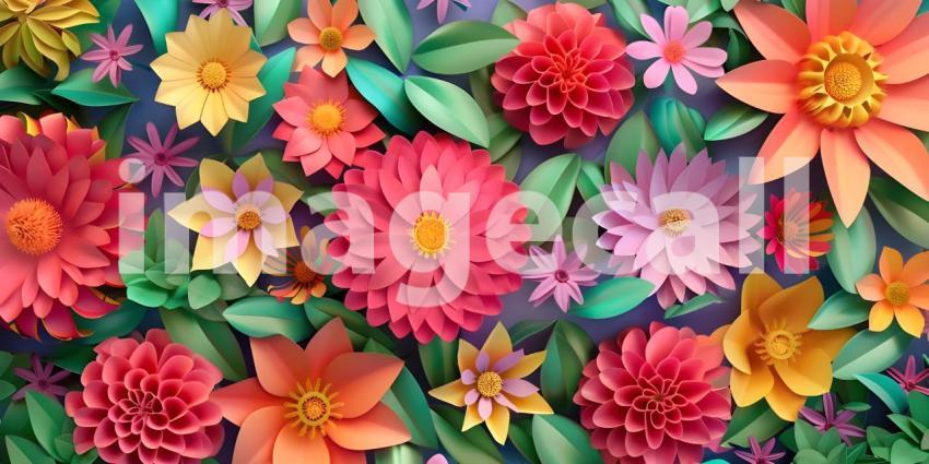 Intricate Paper Cut Flowers Background, Delicate Floral Paper Cuts Background - Ai Generated