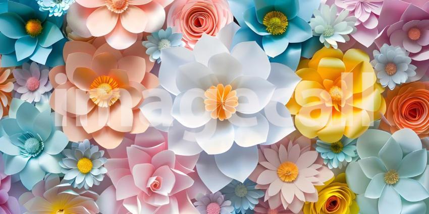 Intricate Paper Cut Flowers Background, Delicate Floral Paper Cuts Background - Ai Generated
