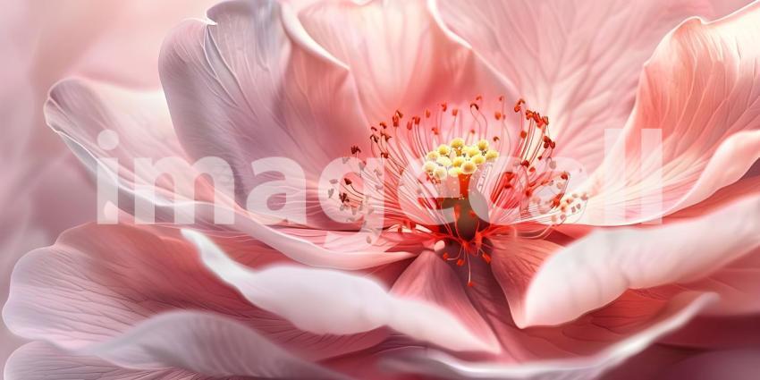 Serene Rosa Flower Setting, Tranquil Rosa Flower Backdrop Background - Ai Generated