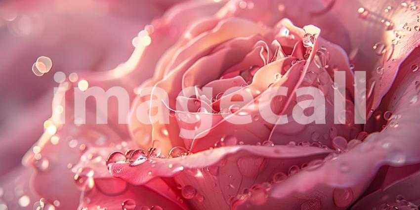 Serene Rosa Flower Setting, Tranquil Rosa Flower Backdrop Background - Ai Generated