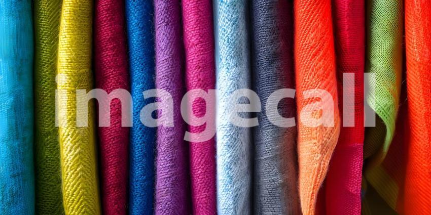 Row of different colorful youth cashmere background - Ai Generated