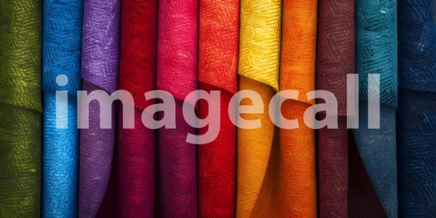 Row of different colorful youth cashmere background - Ai Generated