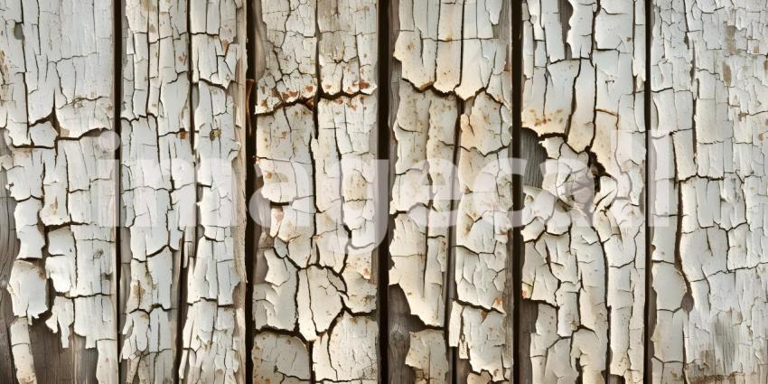 Texture of vintage wood boards with cracked paint background - Ai Generated