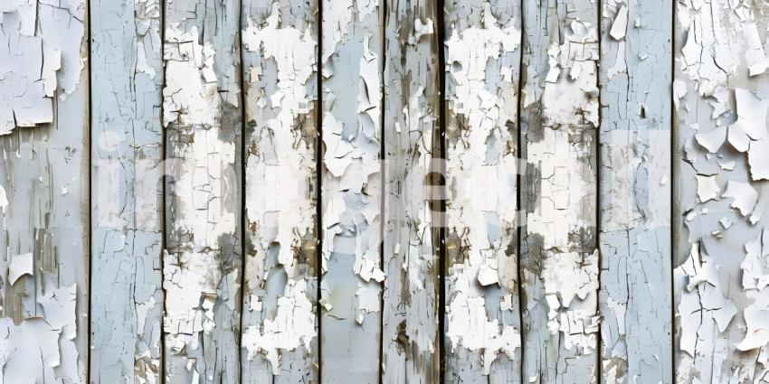 Texture of vintage wood boards with cracked paint background - Ai Generated