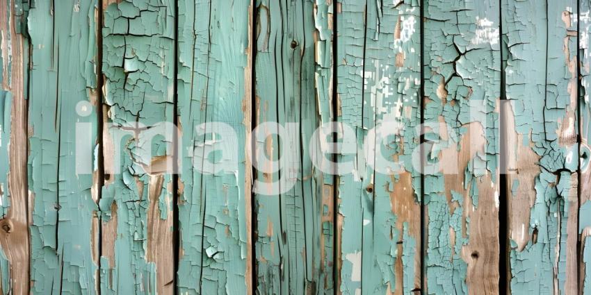 Texture of vintage wood boards with cracked paint background - Ai Generated
