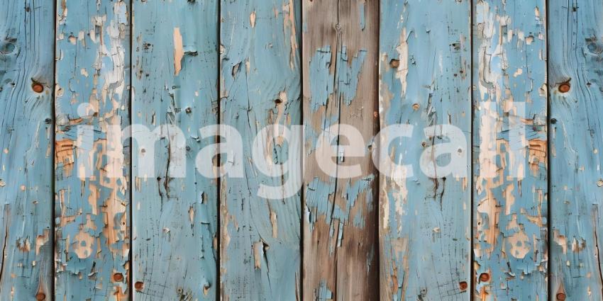 Texture of vintage wood boards with cracked paint background - Ai Generated