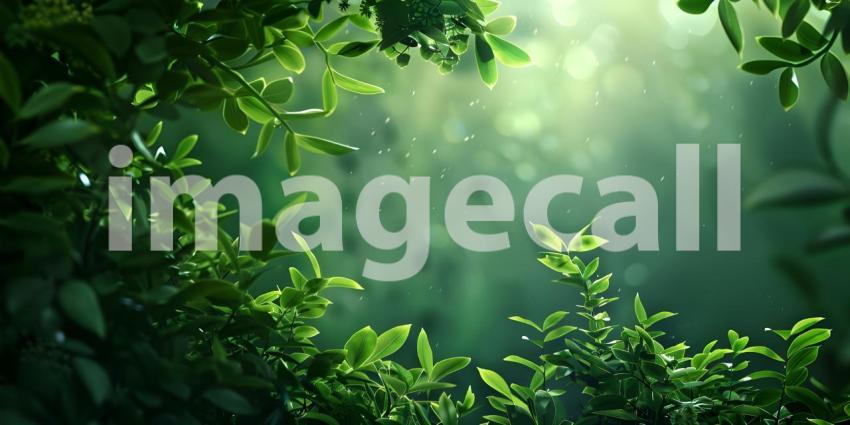 Luxury Nature Green Background, Lush Elegance: Green Background of Luxury Nature - Ai Generated
