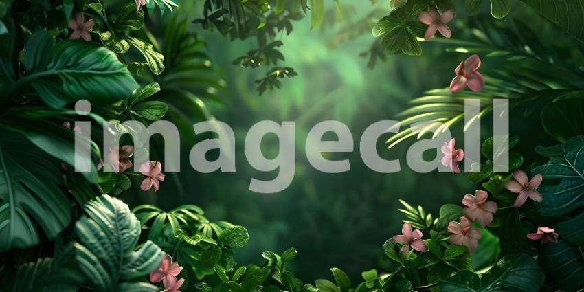 Luxury Nature Green Background, Lush Elegance: Green Background of Luxury Nature - Ai Generated