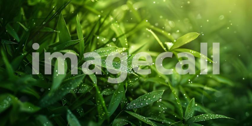 Luxury Nature Green Background, Lush Elegance: Green Background of Luxury Nature - Ai Generated