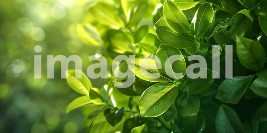 Luxury Nature Green Background, Lush Elegance: Green Background of Luxury Nature - Ai Generated